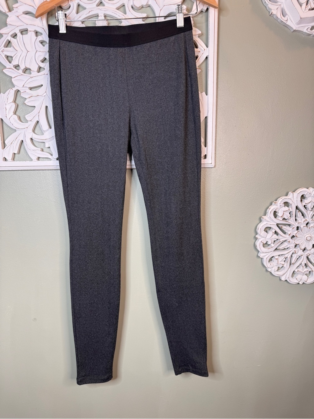 Eileen Fisher Herringbone Ponte Leggings Skinny Stretch Pants Jacquard XXS/TTP